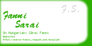 fanni sarai business card