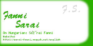 fanni sarai business card